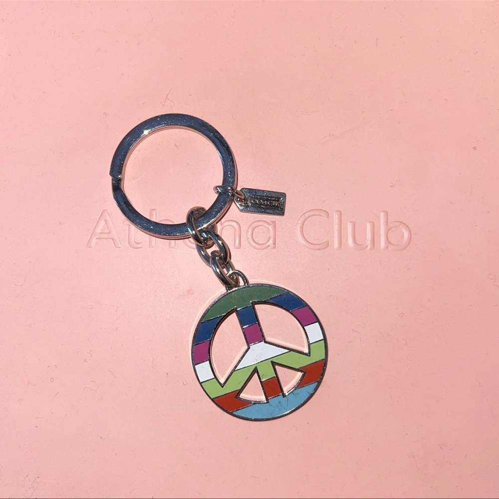 Peace Sign Coach Keychain
